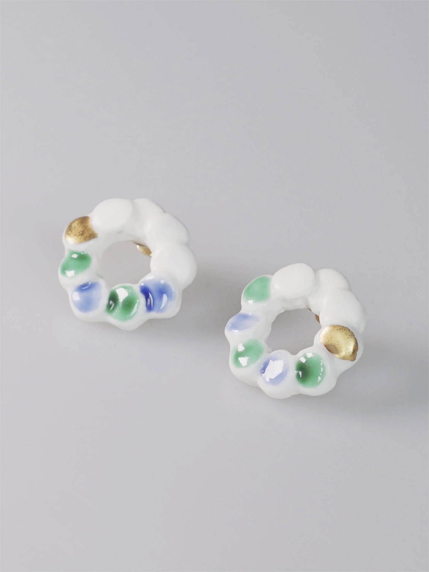 Song"Colourful Garland"Handmade Ceramic Earrings