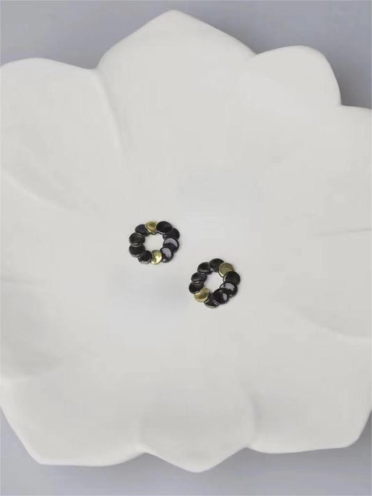 Song "Black Garland“ Handmade Ceramic Earrings
